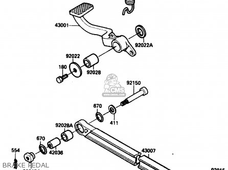 BRAKE PEDAL - ZX1000B3 1990 EUROPE UK GR NR SD