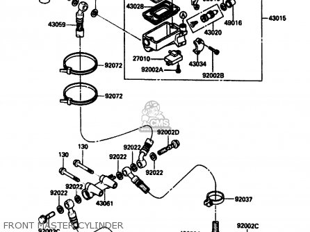FRONT MASTER CYLINDER - ZX1000B3 1990 EUROPE UK GR NR SD
