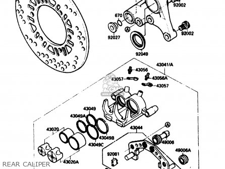 REAR CALIPER - ZX1000B3 1990 EUROPE UK GR NR SD