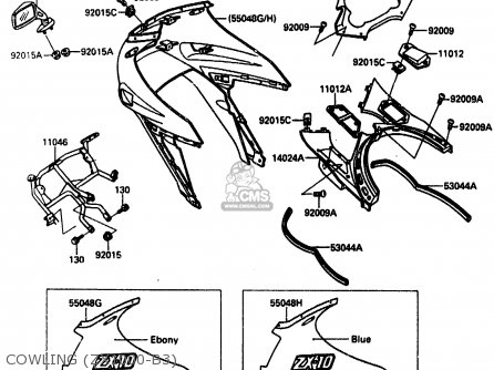 COWLING (ZX1000-B3) - ZX1000B3 1990 EUROPE UK GR NR SD