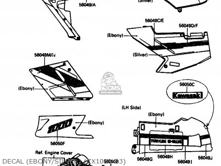 DECAL (EBONY/SILVER) (ZX1000-B3) - ZX1000B3 1990 EUROPE UK GR NR SD
