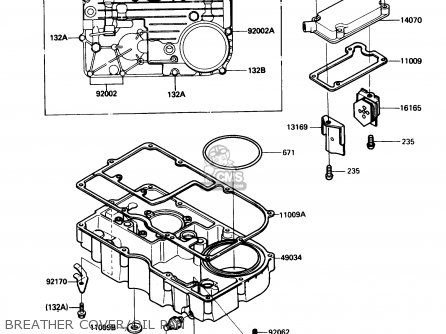 Kawasaki ZX1000B3 ZX10 1990 USA CALIFORNIA parts lists and schematics