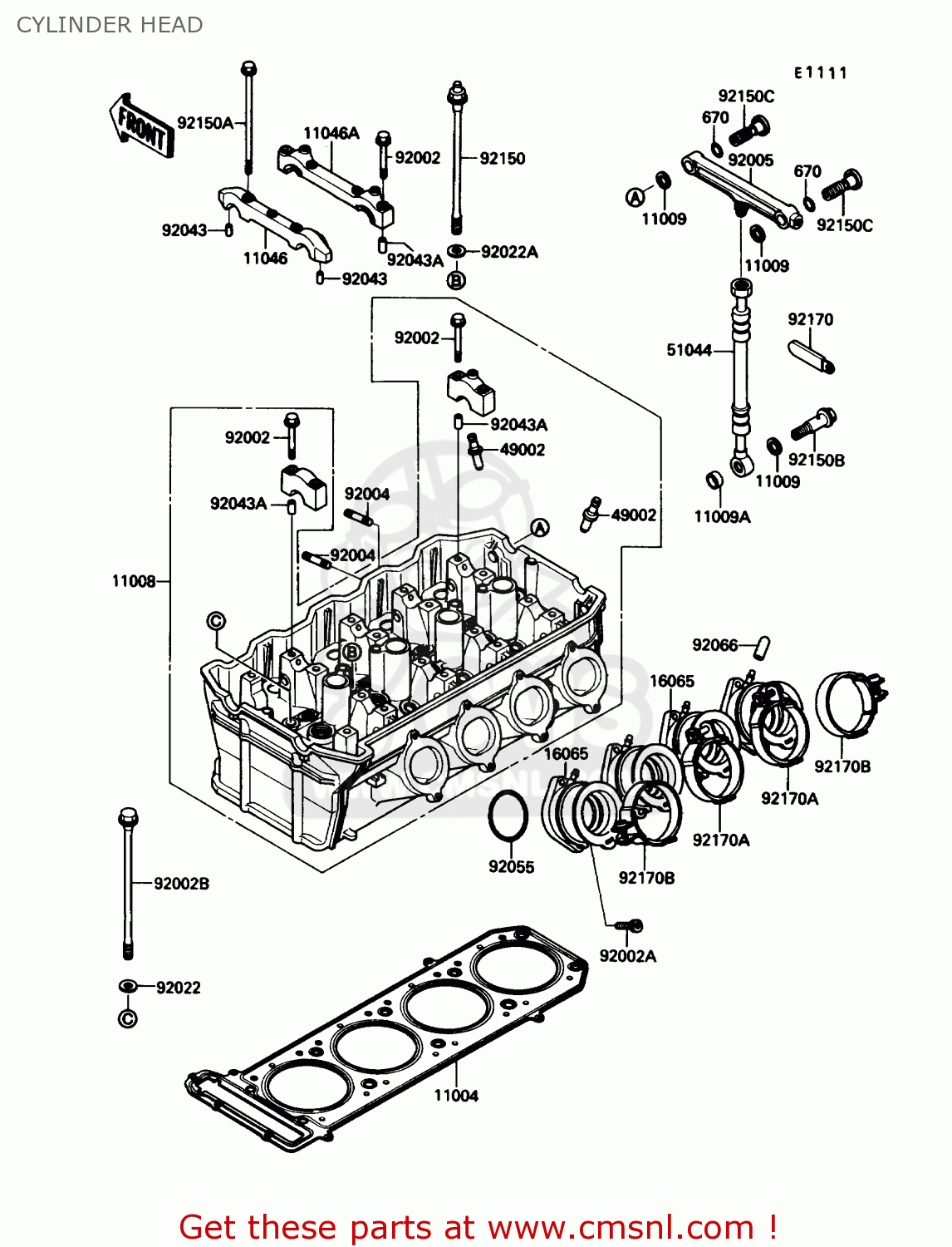 CYLINDER HEAD ZX1000B3 ZX10 1990 USA CALIFORNIA
