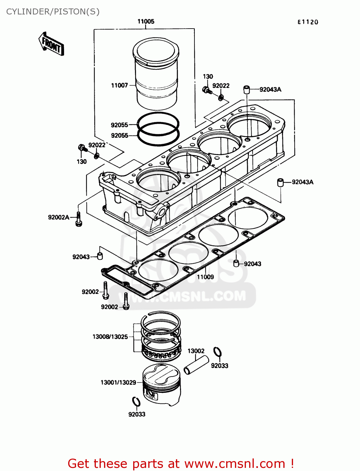 CYLINDER/PISTON(S) ZX1000B3 ZX10 1990 USA CALIFORNIA