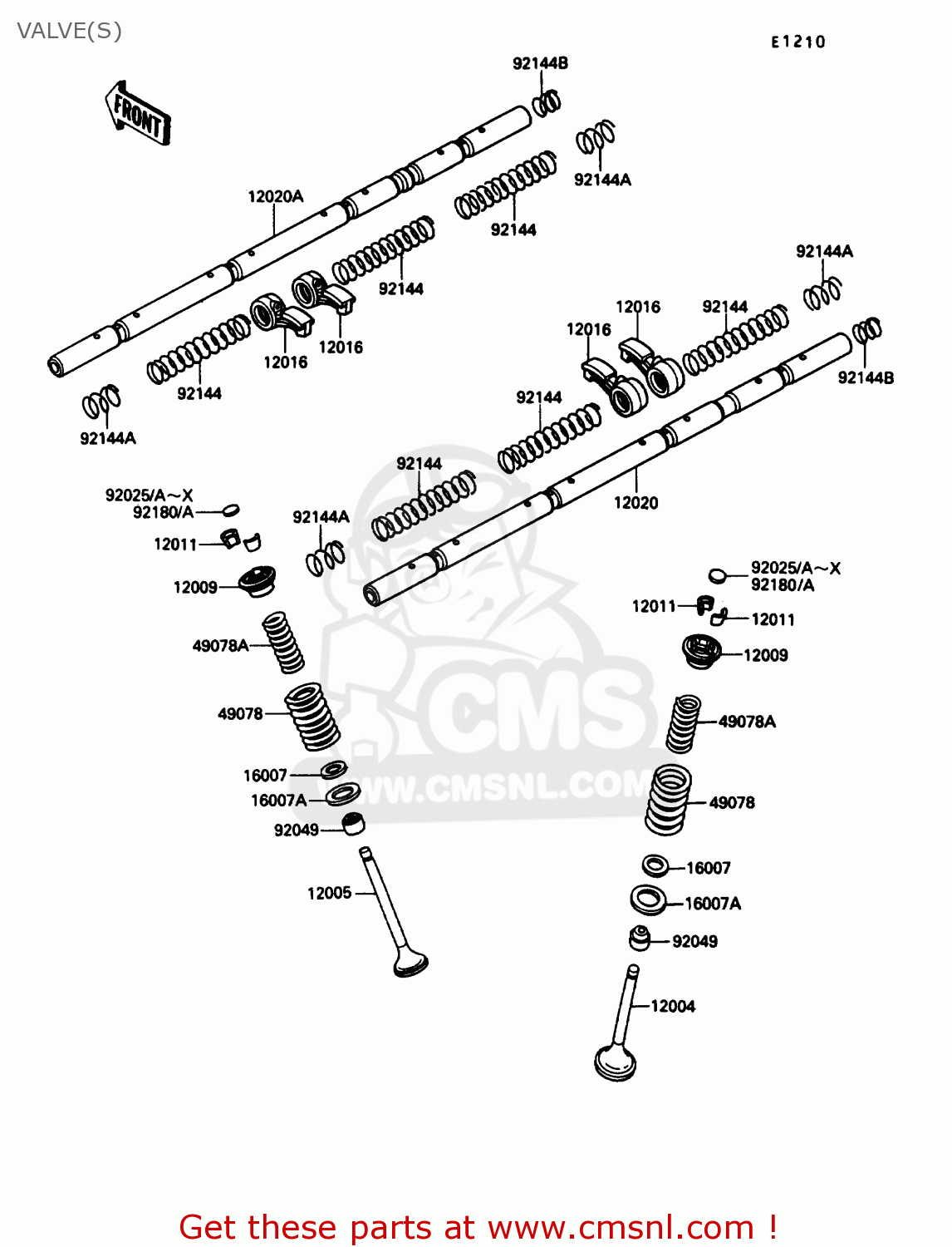 VALVE(S) ZX1000B3 ZX10 1990 USA CALIFORNIA