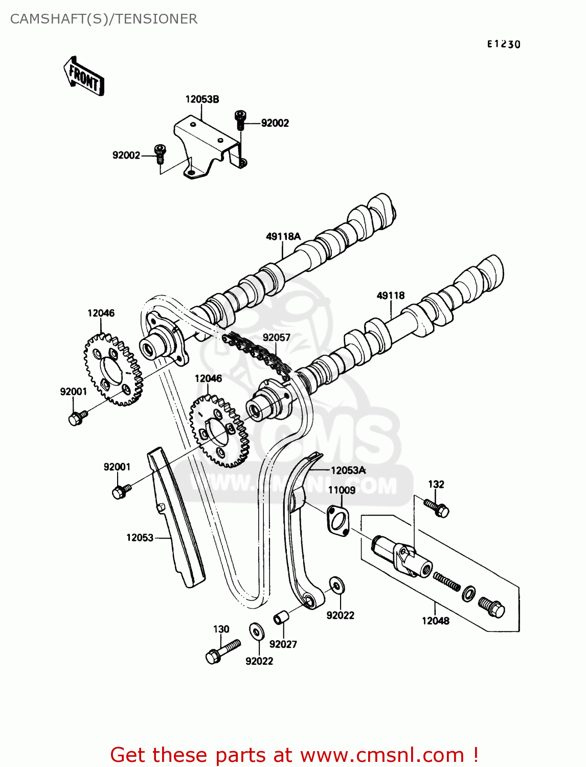 CAMSHAFT(S)/TENSIONER ZX1000B3 ZX10 1990 USA CALIFORNIA