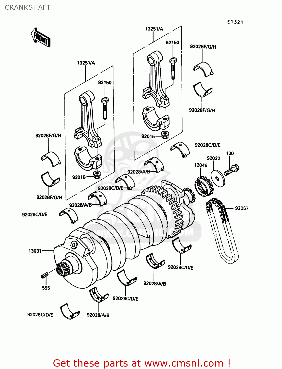 CRANKSHAFT ZX1000B3 ZX10 1990 USA CALIFORNIA