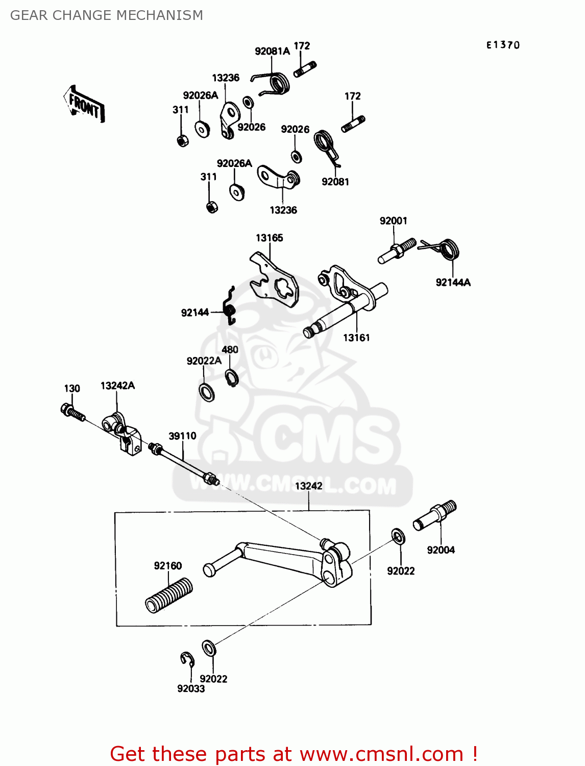 GEAR CHANGE MECHANISM ZX1000B3 ZX10 1990 USA CALIFORNIA
