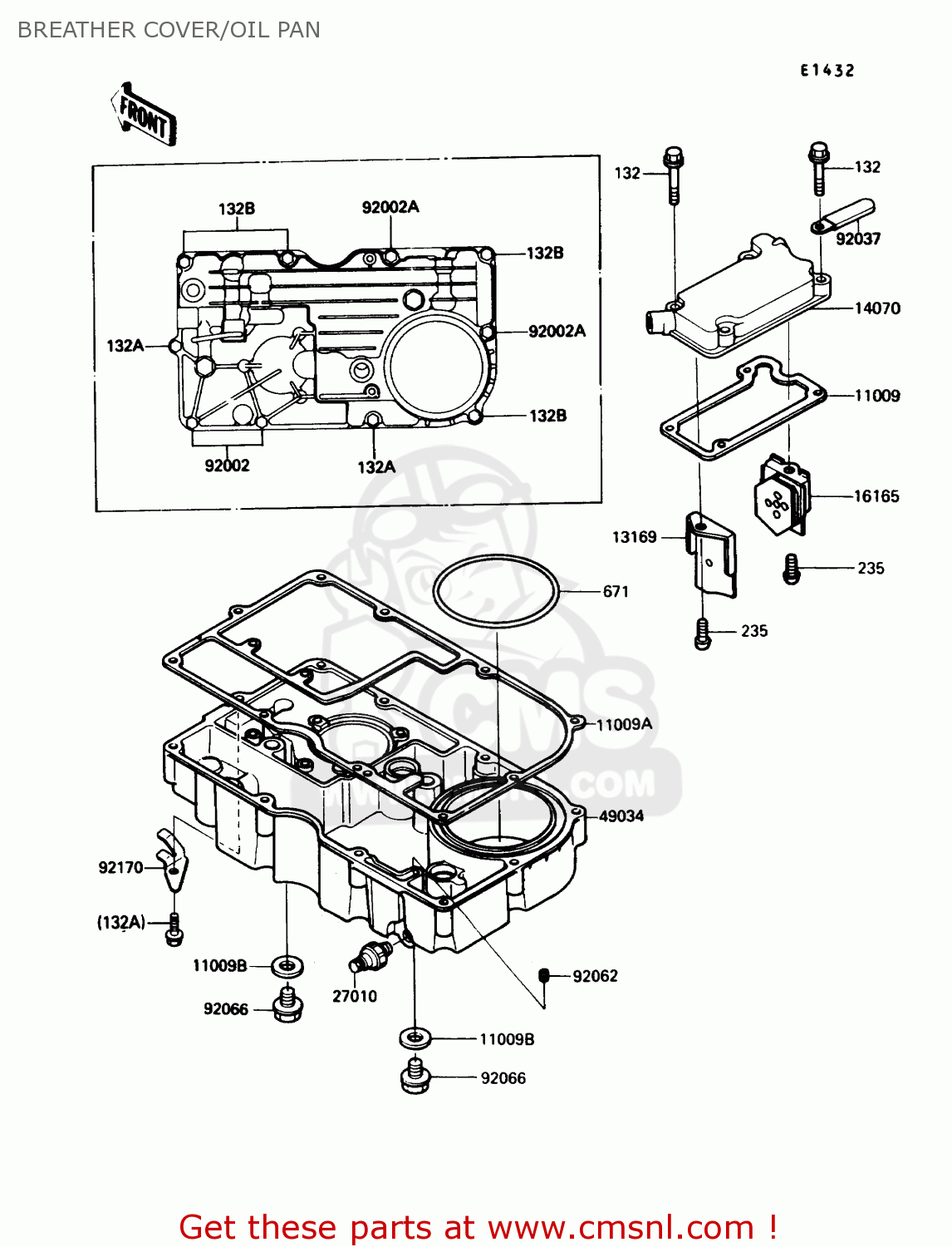 BREATHER COVER/OIL PAN ZX1000B3 ZX10 1990 USA CALIFORNIA
