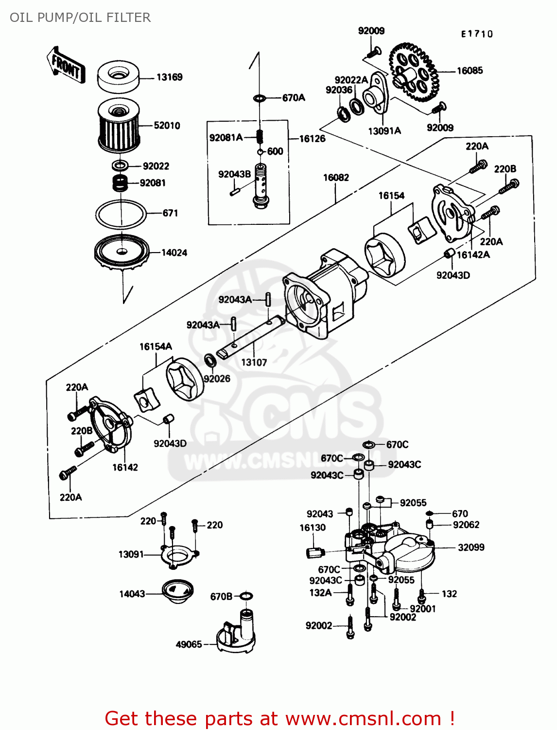 OIL PUMP/OIL FILTER ZX1000B3 ZX10 1990 USA CALIFORNIA