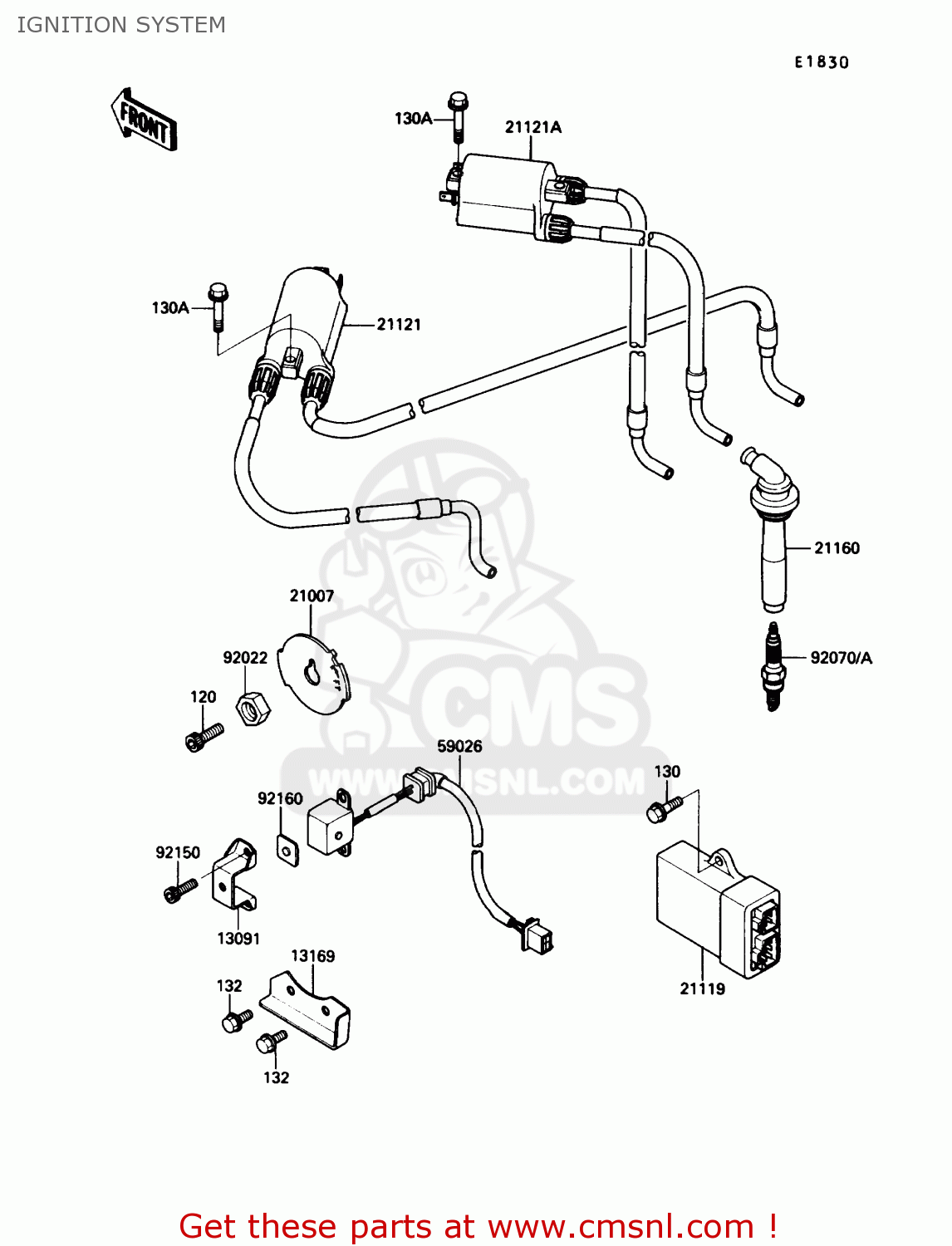 IGNITION SYSTEM ZX1000B3 ZX10 1990 USA CALIFORNIA