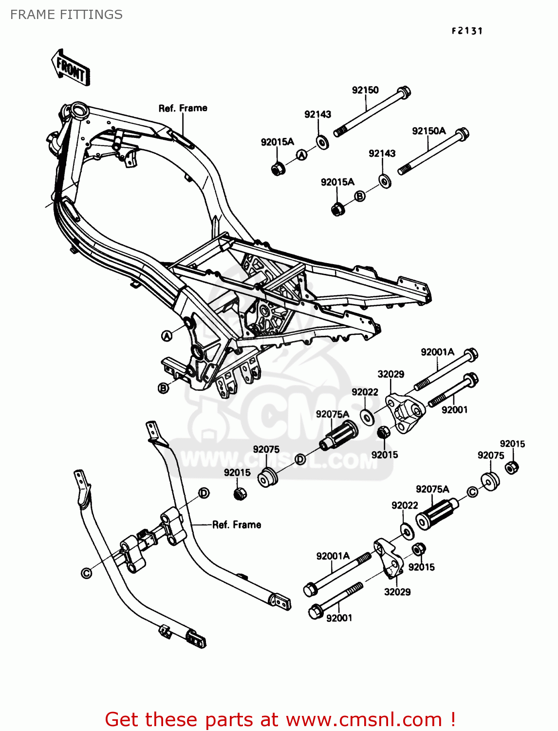 FRAME FITTINGS ZX1000B3 ZX10 1990 USA CALIFORNIA