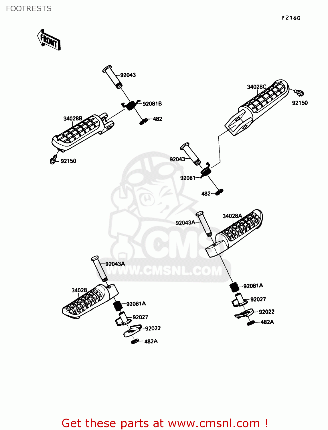 FOOTRESTS ZX1000B3 ZX10 1990 USA CALIFORNIA
