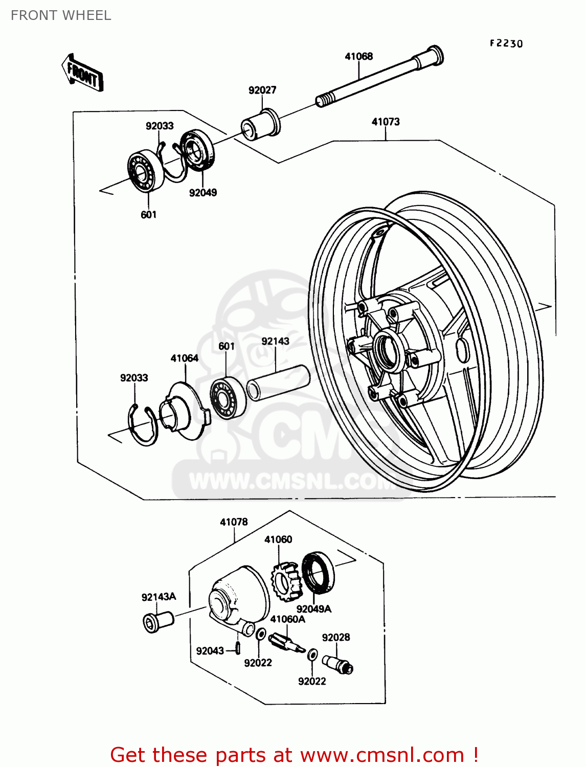 FRONT WHEEL ZX1000B3 ZX10 1990 USA CALIFORNIA