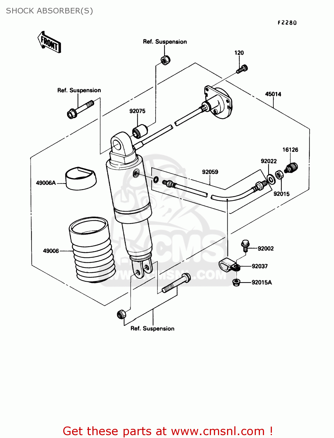 SHOCK ABSORBER(S) ZX1000B3 ZX10 1990 USA CALIFORNIA