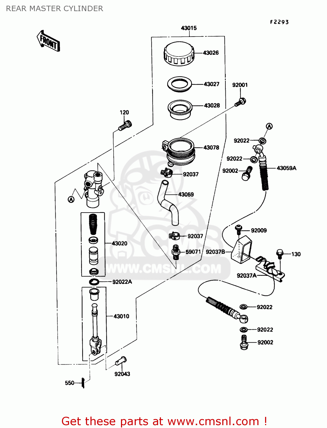 REAR MASTER CYLINDER ZX1000B3 ZX10 1990 USA CALIFORNIA