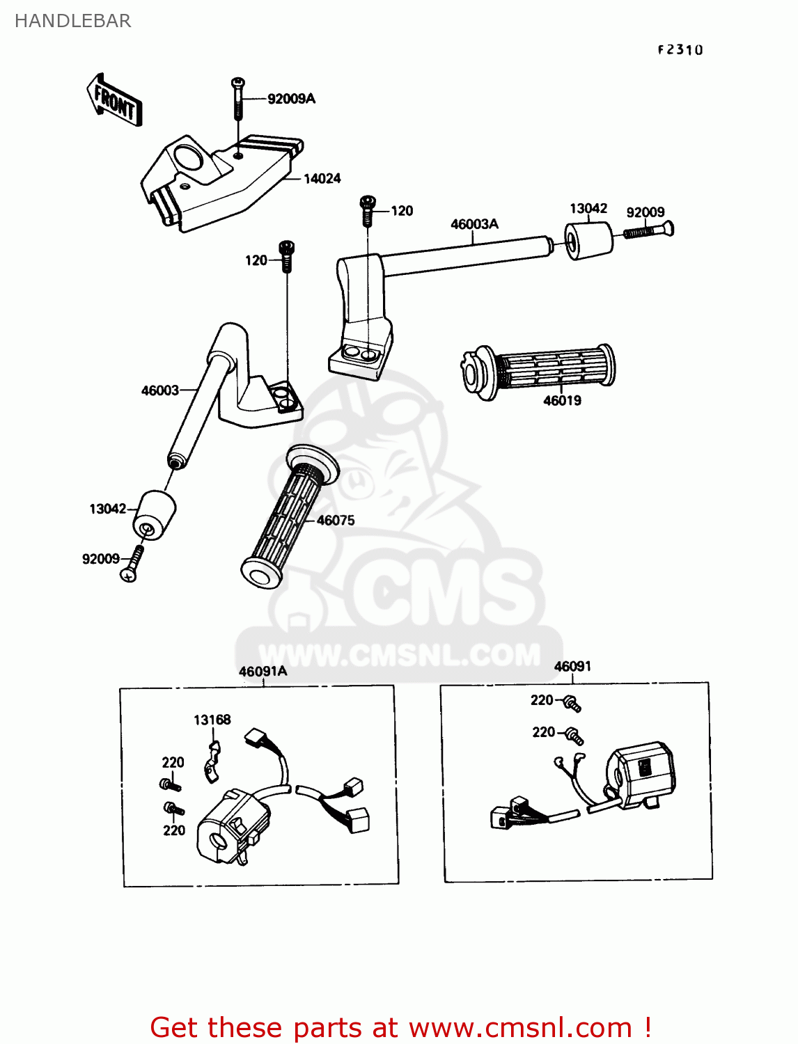 HANDLEBAR ZX1000B3 ZX10 1990 USA CALIFORNIA