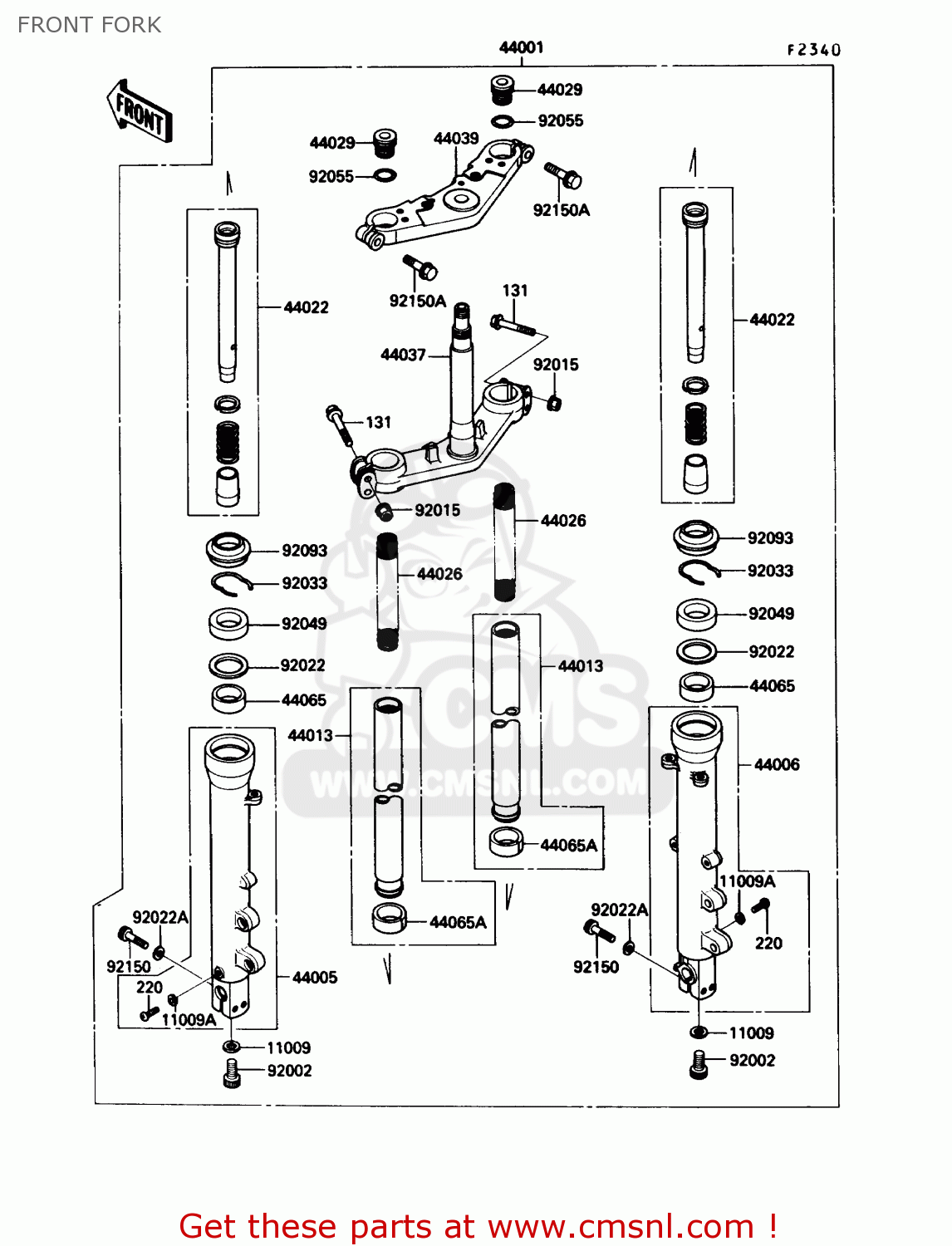 FRONT FORK ZX1000B3 ZX10 1990 USA CALIFORNIA