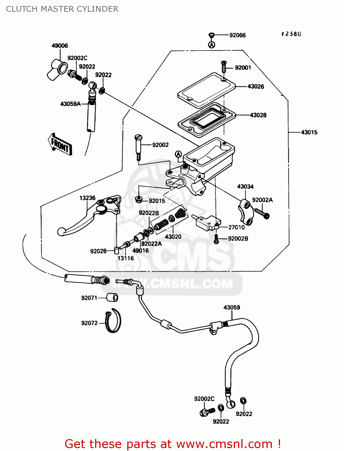 CLUTCH MASTER CYLINDER ZX1000B3 ZX10 1990 USA CALIFORNIA