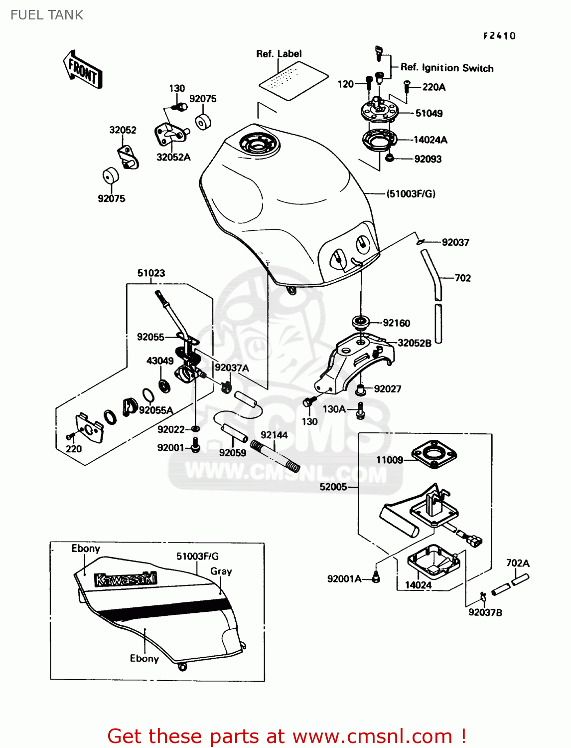 FUEL TANK ZX1000B3 ZX10 1990 USA CALIFORNIA