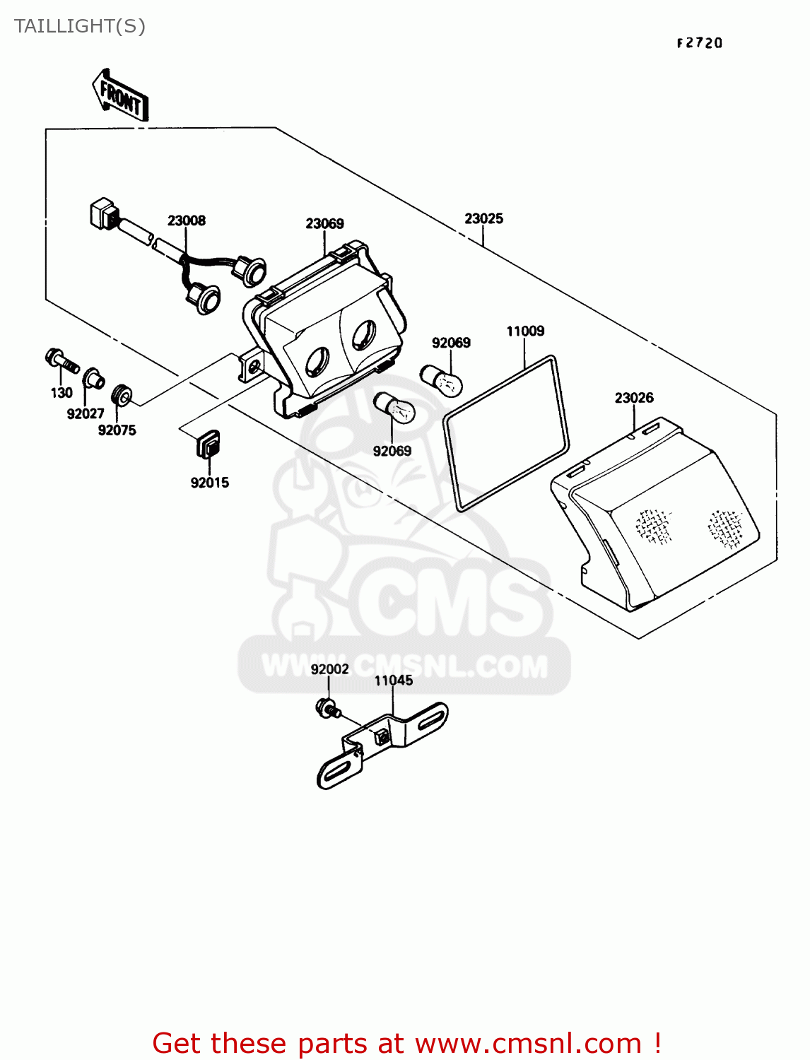 TAILLIGHT(S) ZX1000B3 ZX10 1990 USA CALIFORNIA