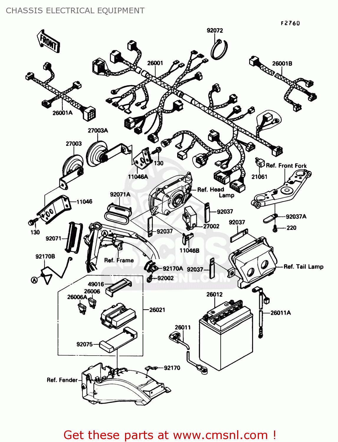 CHASSIS ELECTRICAL EQUIPMENT ZX1000B3 ZX10 1990 USA CALIFORNIA
