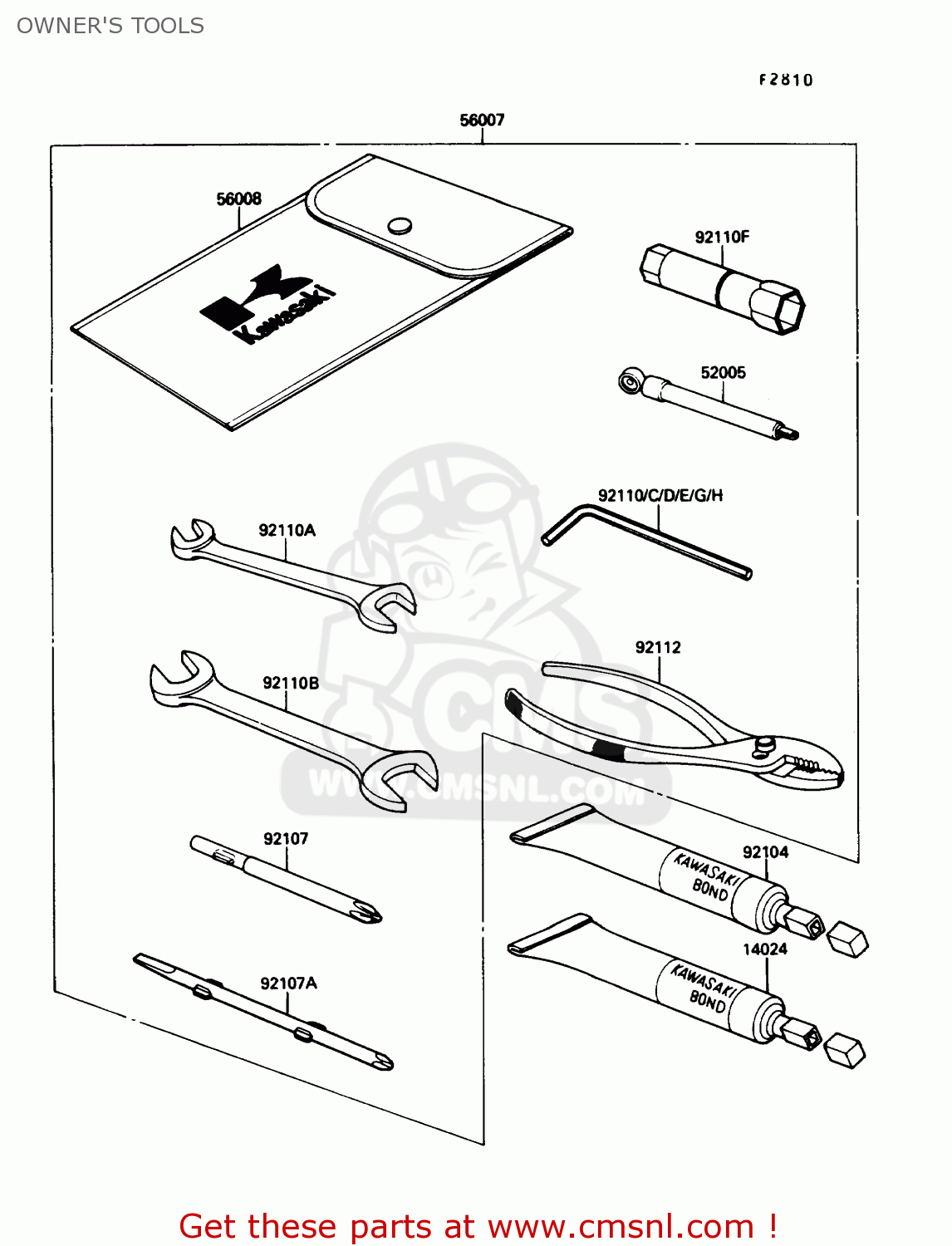 OWNER'S TOOLS ZX1000B3 ZX10 1990 USA CALIFORNIA