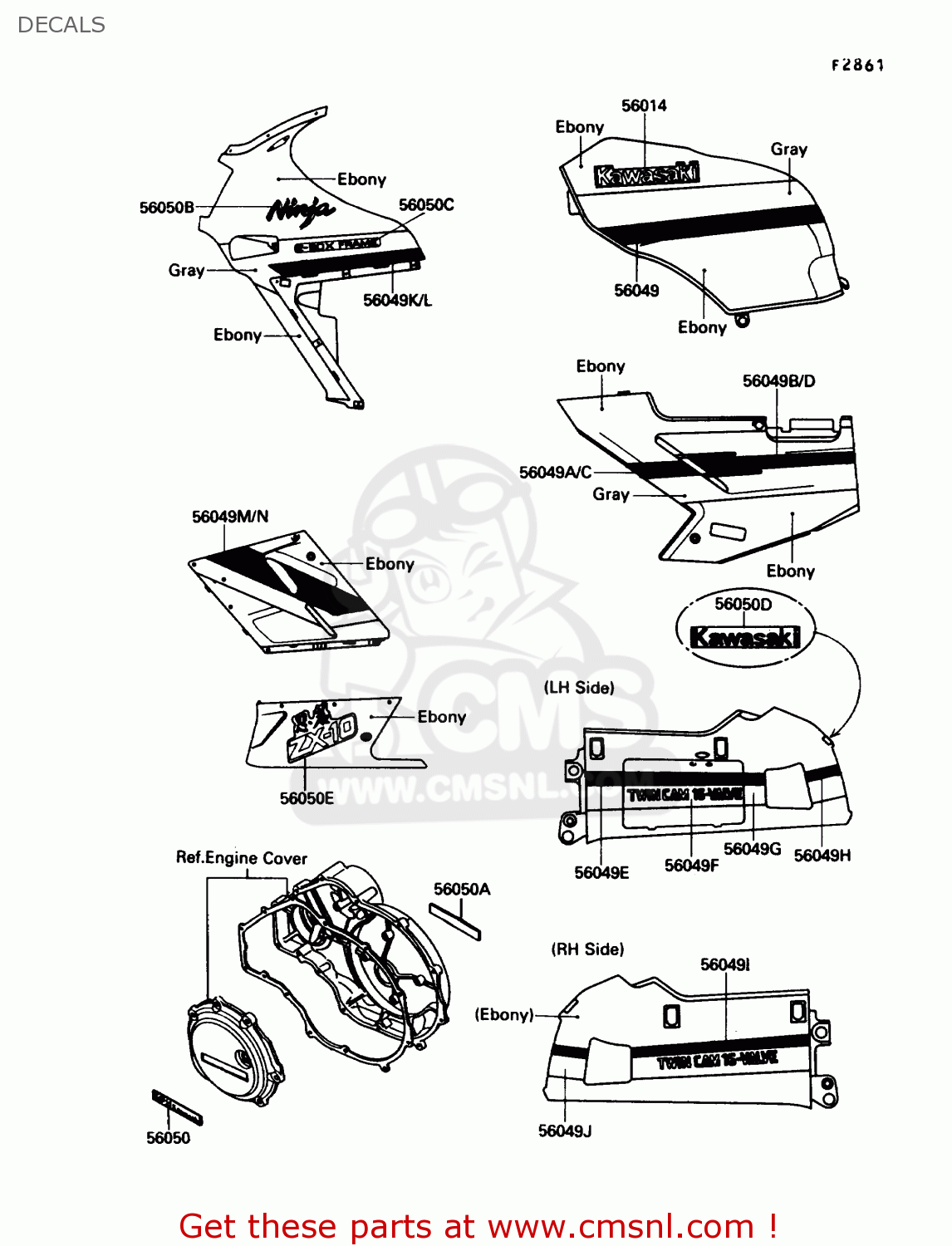DECALS ZX1000B3 ZX10 1990 USA CALIFORNIA
