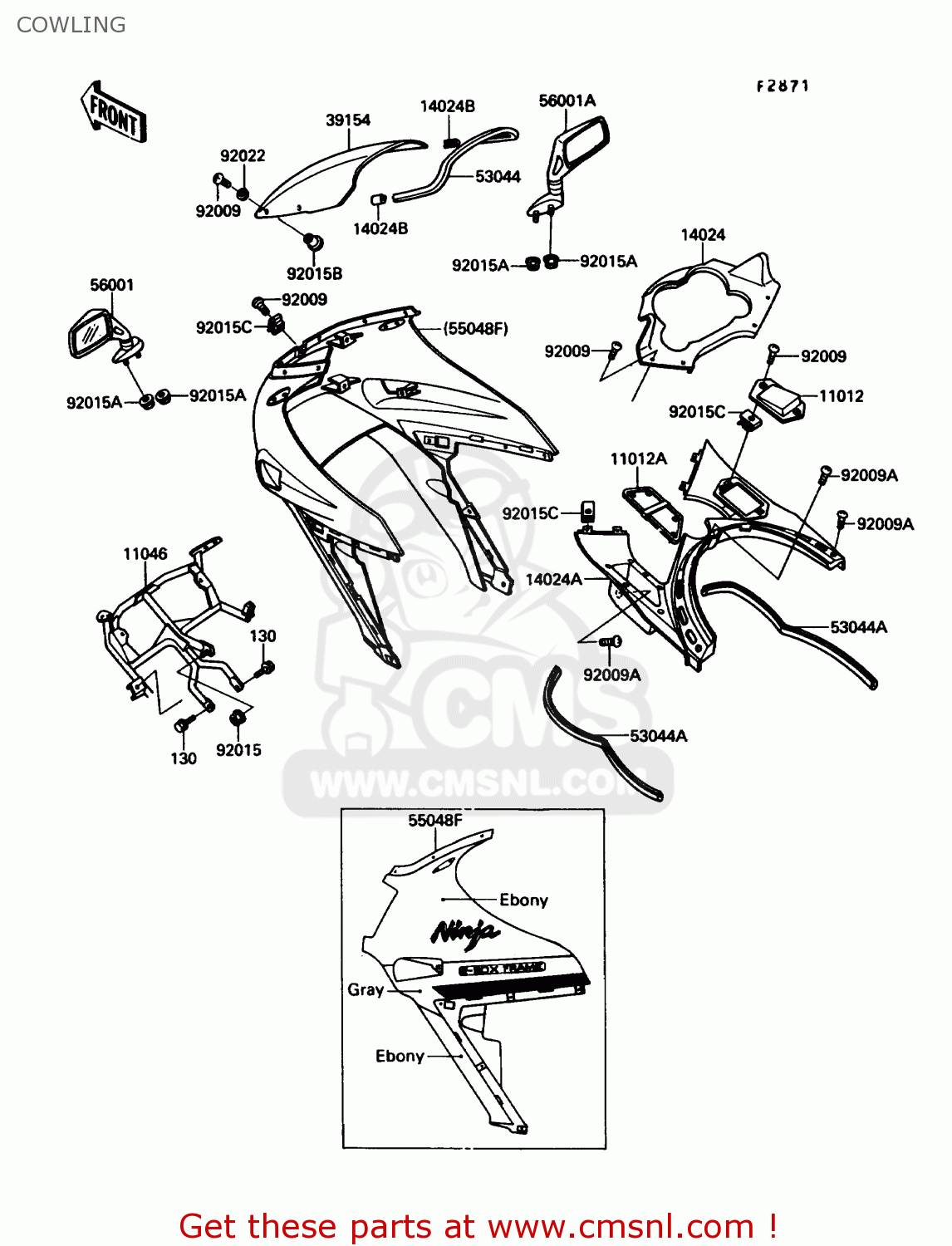 COWLING ZX1000B3 ZX10 1990 USA CALIFORNIA