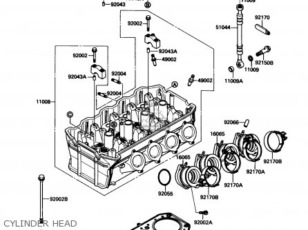 CYLINDER HEAD - ZX1000B3 ZX10 1990 USA CALIFORNIA