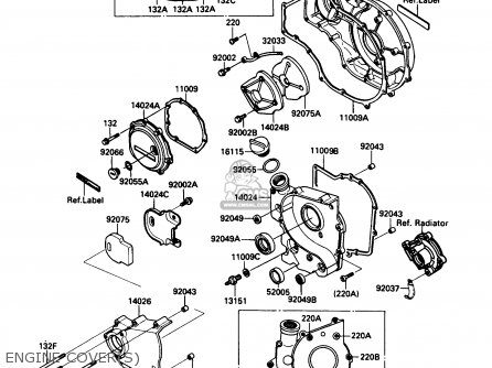 ENGINE COVER(S) - ZX1000B3 ZX10 1990 USA CALIFORNIA