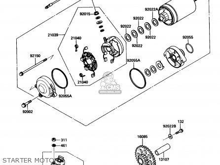 STARTER MOTOR - ZX1000B3 ZX10 1990 USA CALIFORNIA