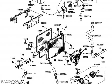 RADIATOR - ZX1000B3 ZX10 1990 USA CALIFORNIA