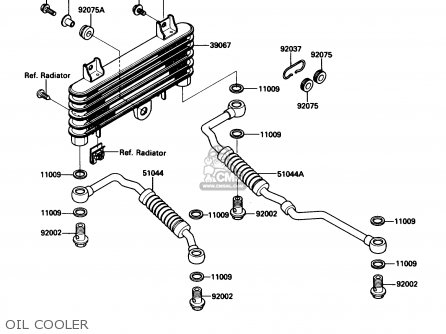 OIL COOLER - ZX1000B3 ZX10 1990 USA CALIFORNIA