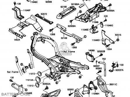 BATTERY CASE - ZX1000B3 ZX10 1990 USA CALIFORNIA
