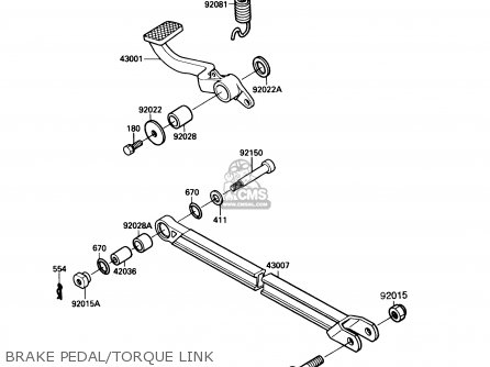 BRAKE PEDAL/TORQUE LINK - ZX1000B3 ZX10 1990 USA CALIFORNIA