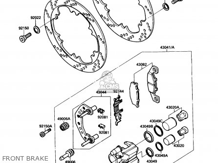 FRONT BRAKE - ZX1000B3 ZX10 1990 USA CALIFORNIA
