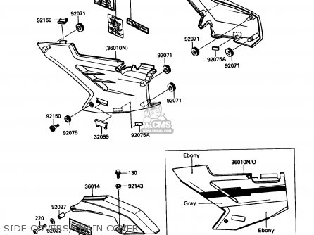 SIDE COVERS/CHAIN COVER - ZX1000B3 ZX10 1990 USA CALIFORNIA