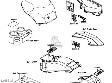 LABELS - ZX1000B3 ZX10 1990 USA CALIFORNIA