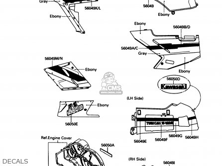 DECALS - ZX1000B3 ZX10 1990 USA CALIFORNIA