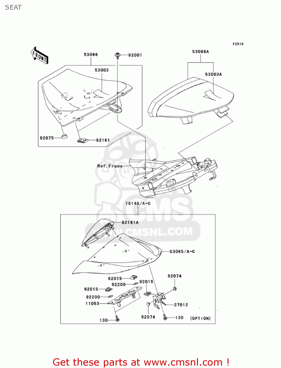 SEAT ZX1000C1 NINJA ZX10R 2004 USA CALIFORNIA CANADA