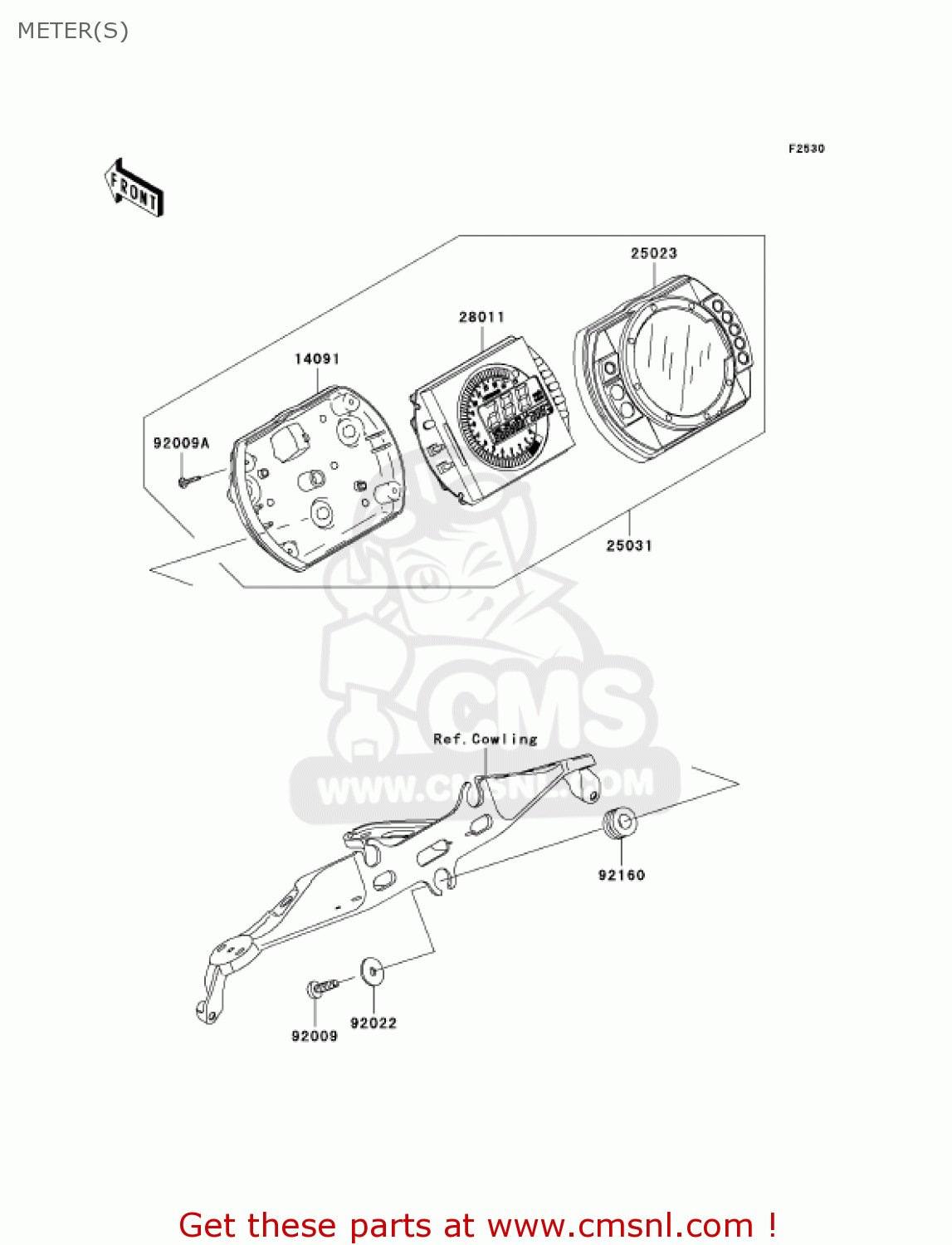 METER(S) ZX1000C1 NINJA ZX10R 2004 USA CALIFORNIA CANADA