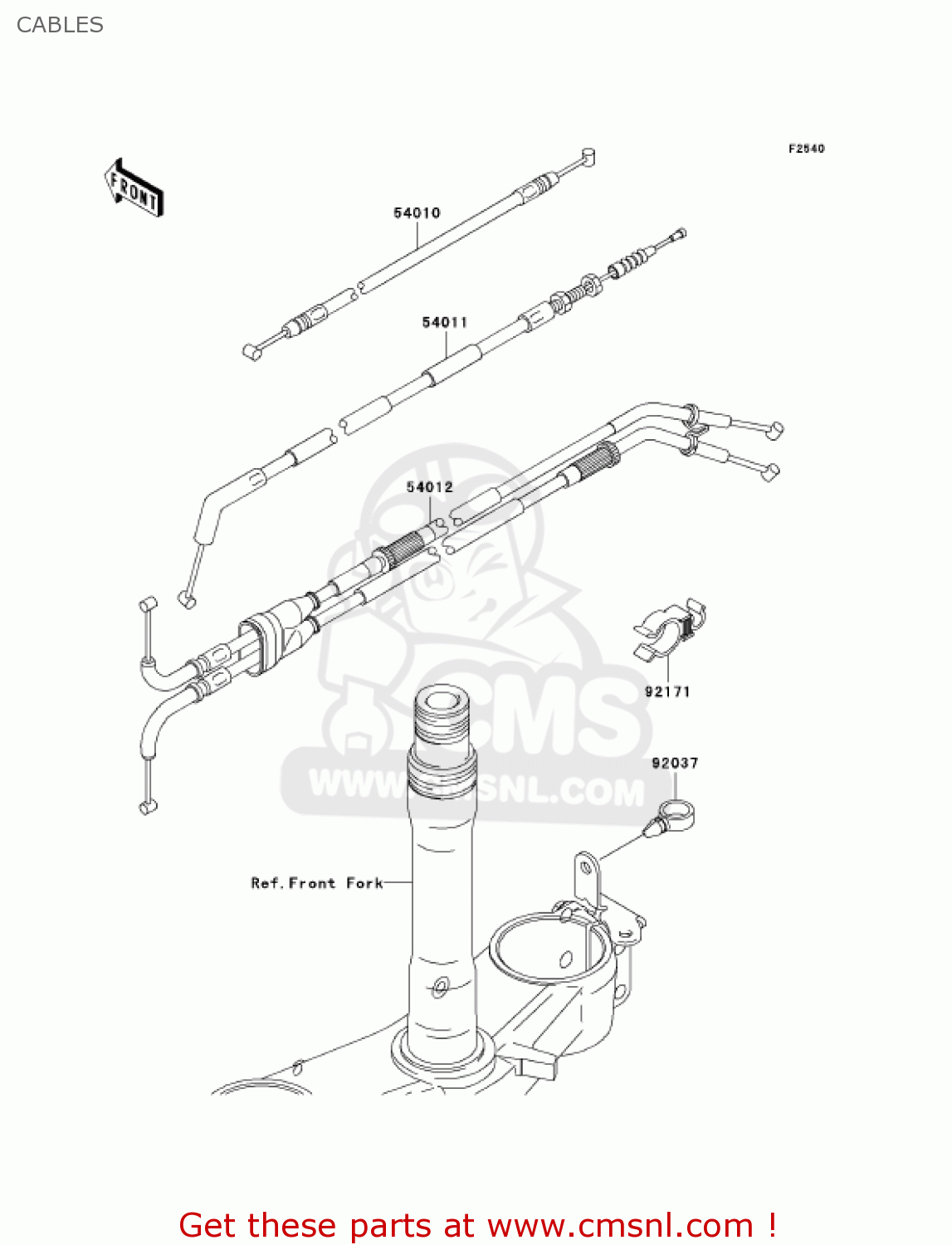 CABLES ZX1000C1 NINJA ZX10R 2004 USA CALIFORNIA CANADA