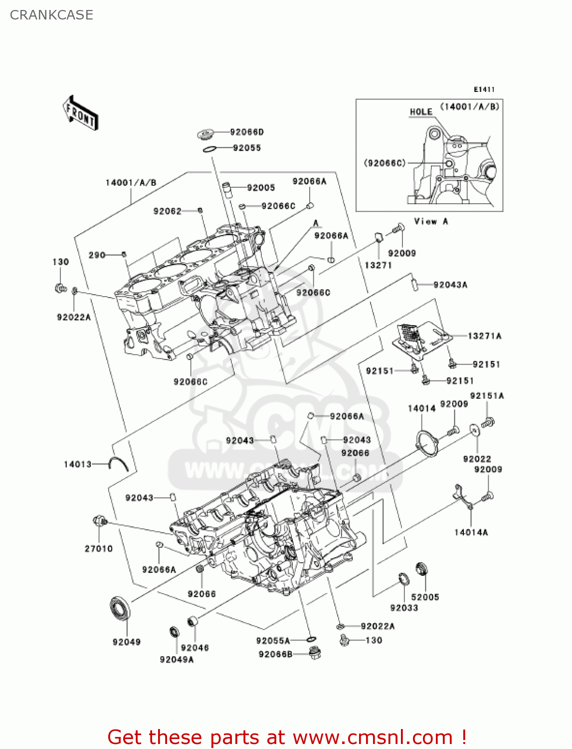 CRANKCASE ZX1000C1 NINJA ZX10R 2004 USA CALIFORNIA CANADA