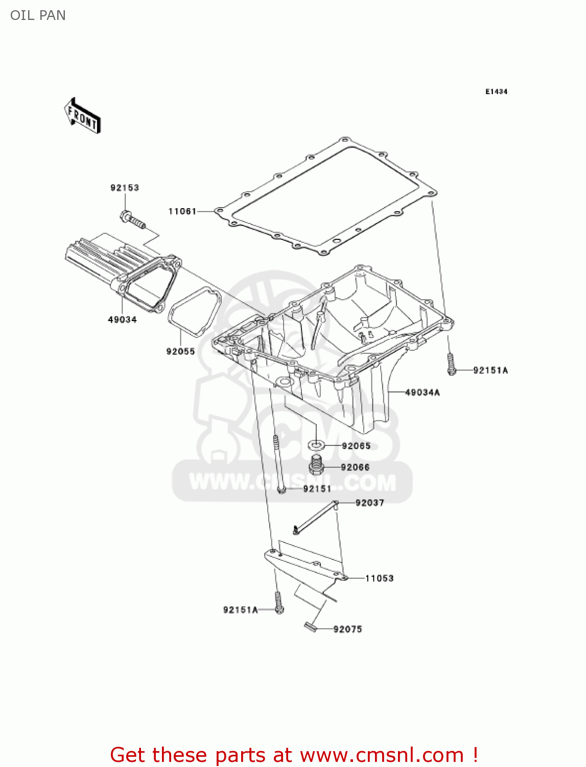 OIL PAN ZX1000C1 NINJA ZX10R 2004 USA CALIFORNIA CANADA