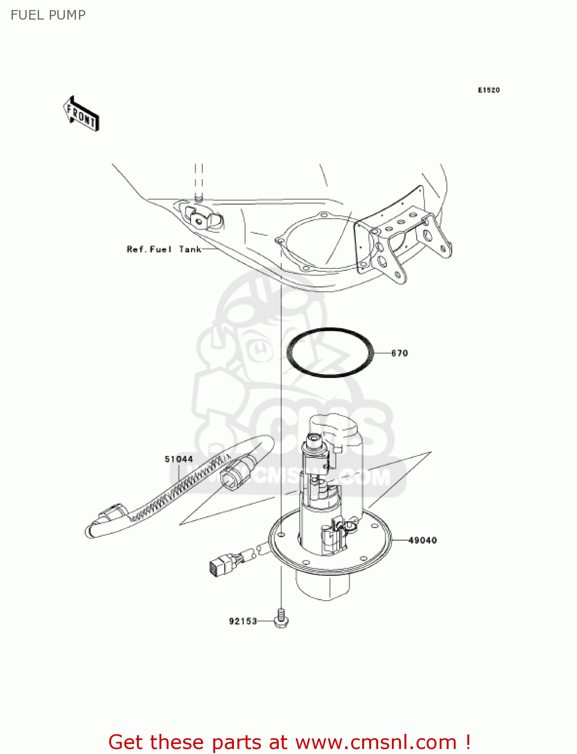 FUEL PUMP ZX1000C1 NINJA ZX10R 2004 USA CALIFORNIA CANADA