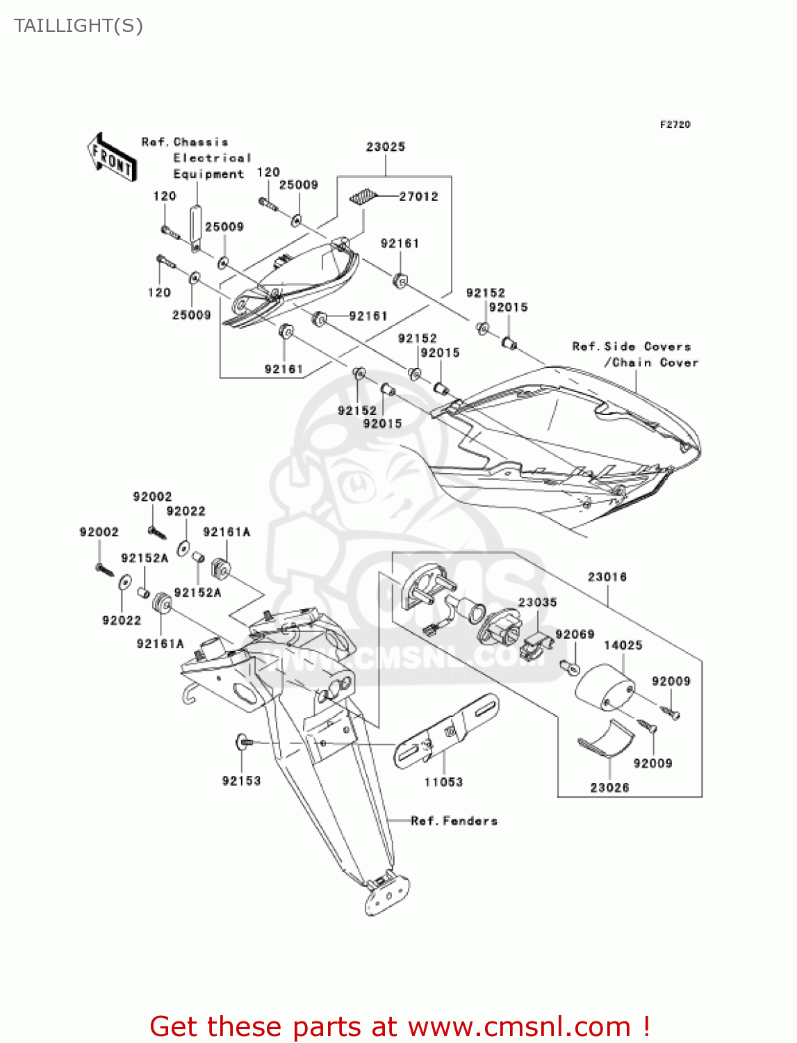 TAILLIGHT(S) ZX1000C1 NINJA ZX10R 2004 USA CALIFORNIA CANADA