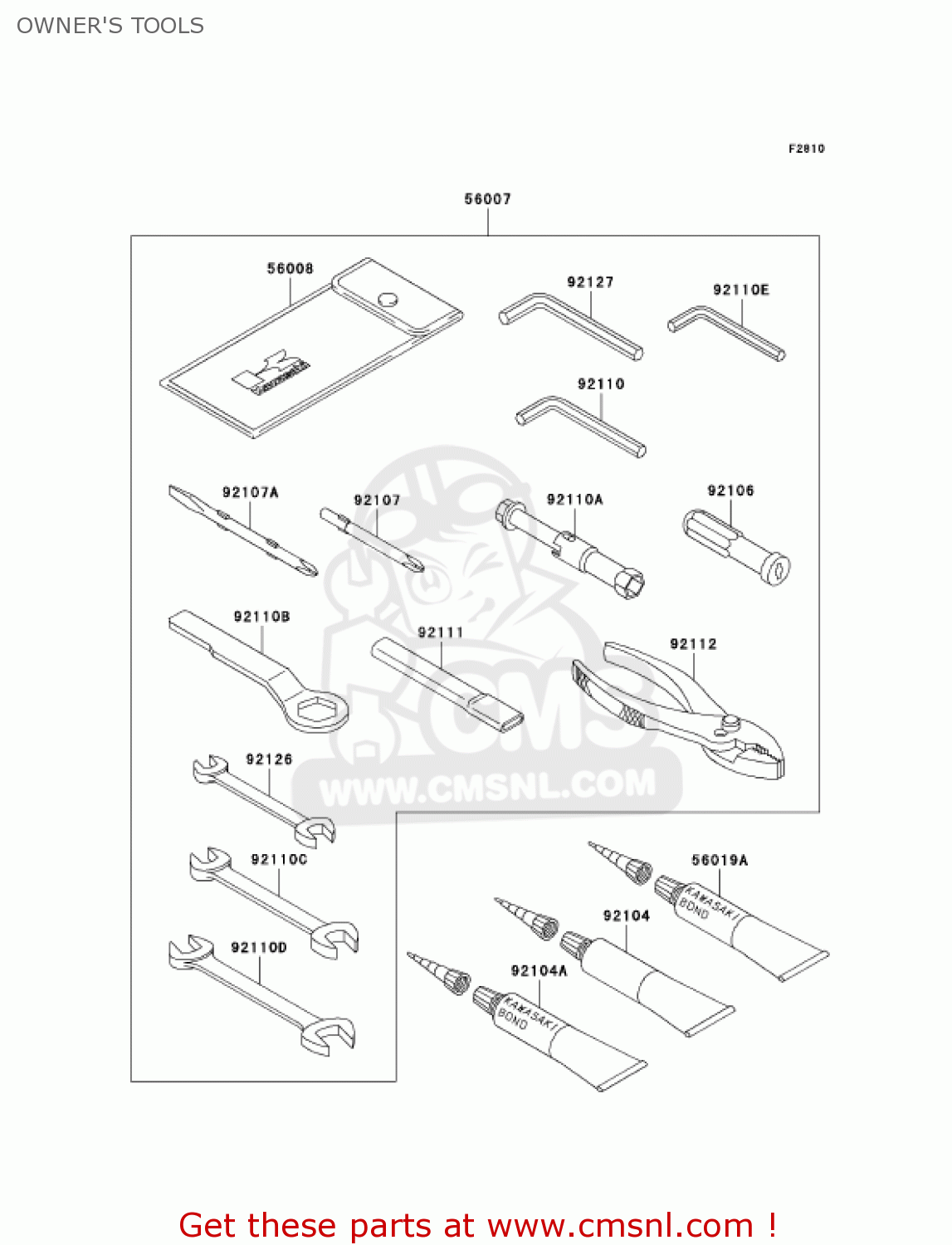 OWNER'S TOOLS ZX1000C1 NINJA ZX10R 2004 USA CALIFORNIA CANADA