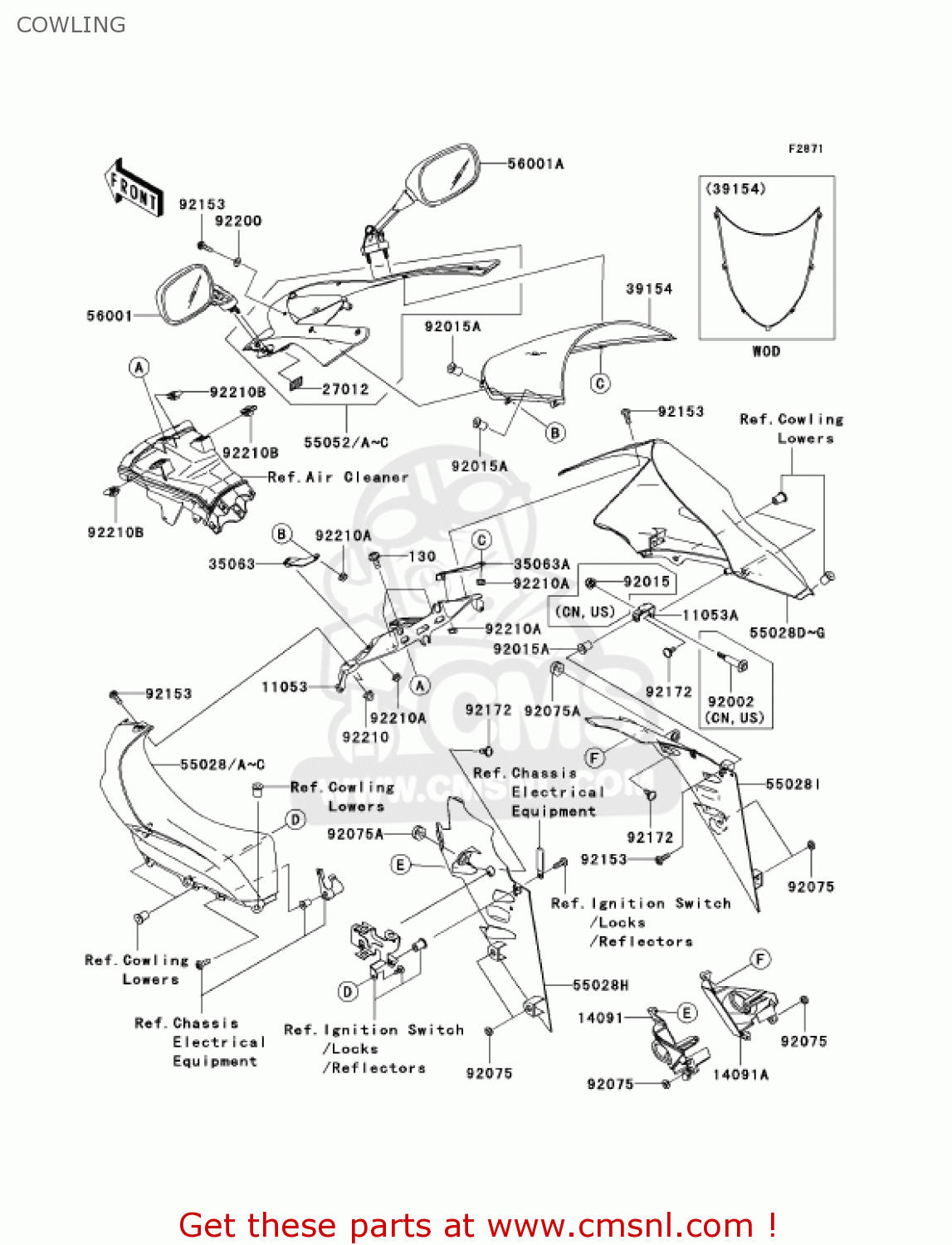 COWLING ZX1000C1 NINJA ZX10R 2004 USA CALIFORNIA CANADA