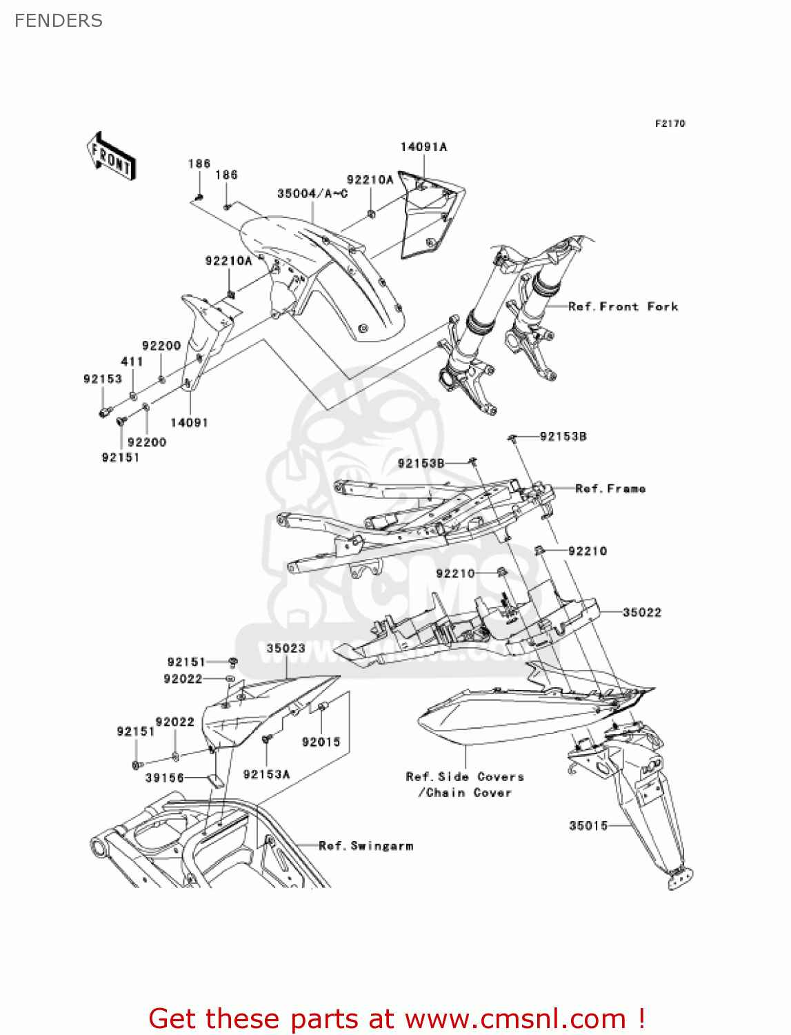 FENDERS ZX1000C1 NINJA ZX10R 2004 USA CALIFORNIA CANADA